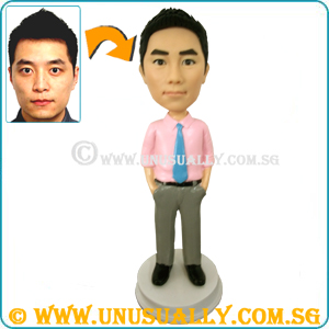 Full Custom 3D Male In Pink Shirt With Tie Figurine